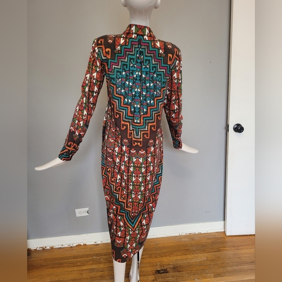 Mara Hoffman Bolnisi Rug Long Sleeve Shirt Dress, VGUC, Size S - Picture 4 of 8